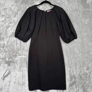 Black Puff-Sleeve Mini Dress